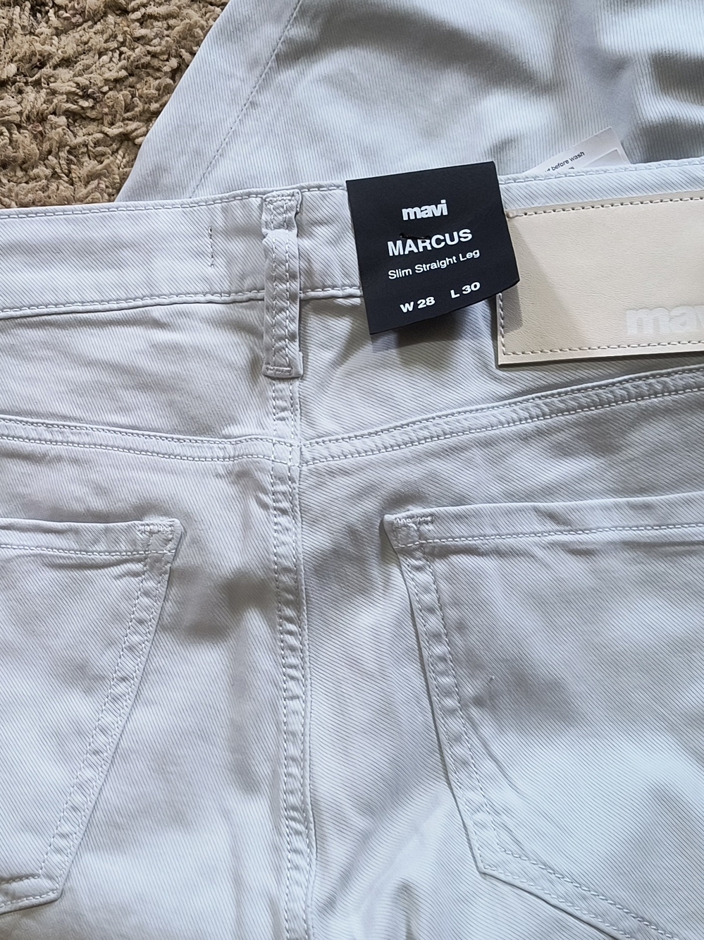 Mavi Marcus Slim Straight Leg Jeans in Light Gray